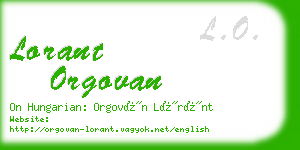 lorant orgovan business card